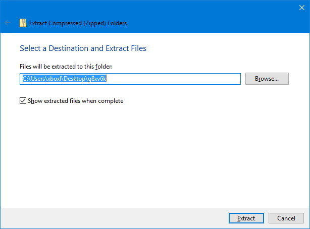 Check Show Extracted Files